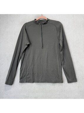 Sitka Pullover Mens Medium Gray Lightweight 1/4 Zip Base Layer Hiking